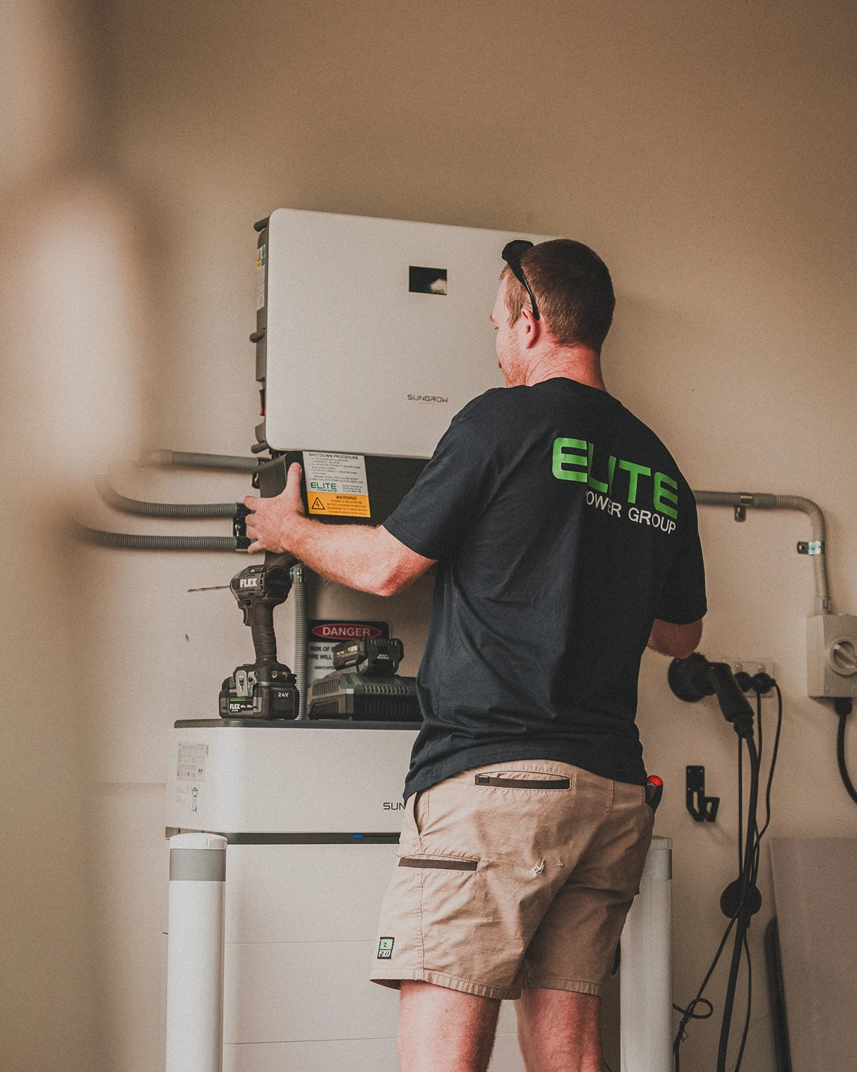Electrician working on Meterbox