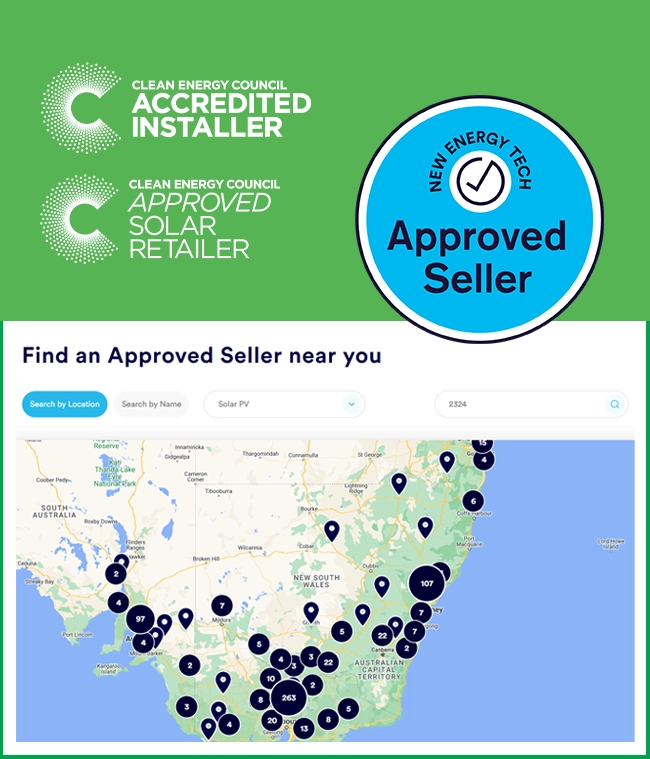 CEC accreditation approved solar retailer seller newcastle solar installer