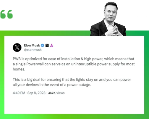 Elon musk tesla powerwall 3 twitter tweet battery