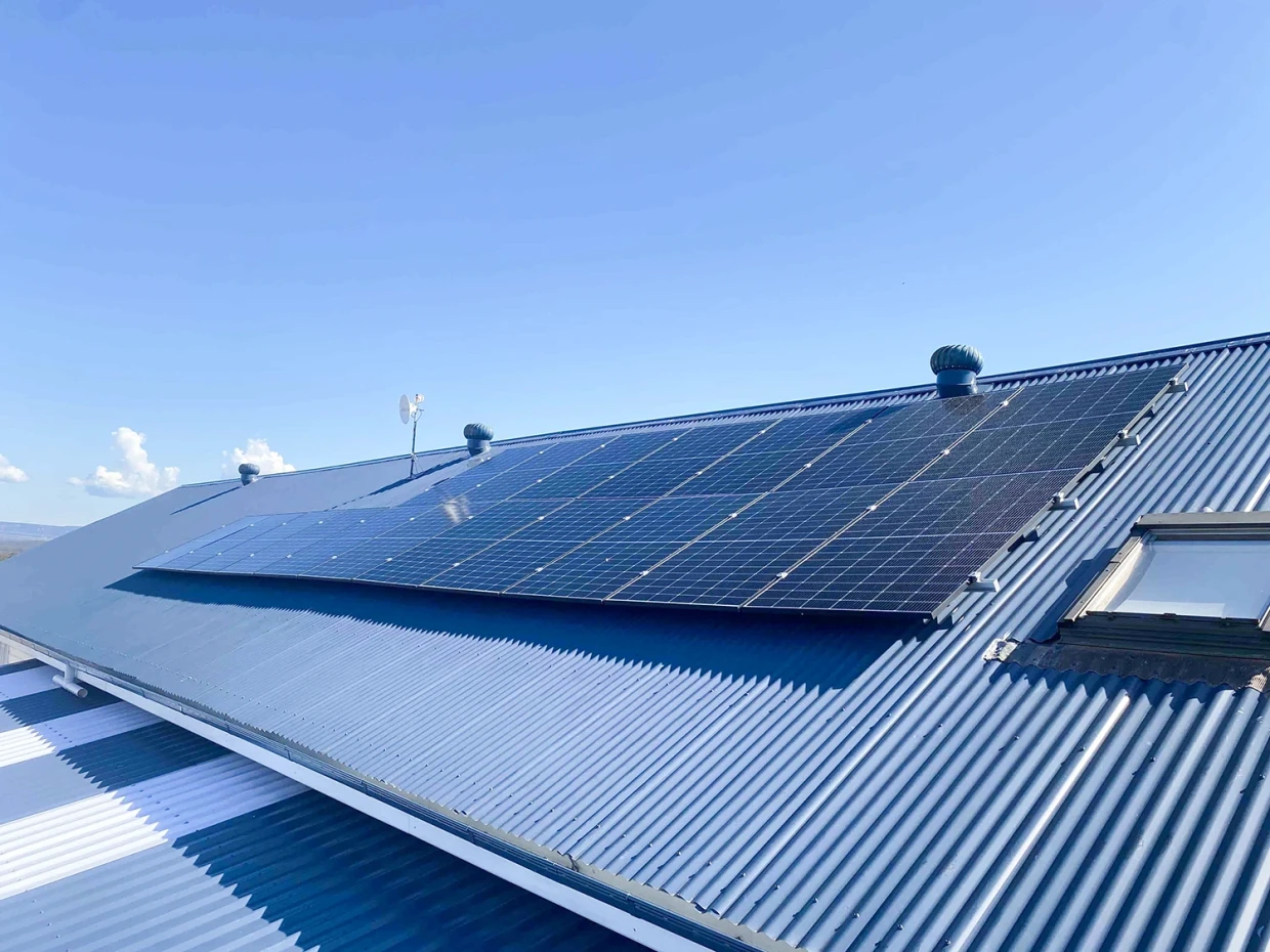 Solar panels on rooftop