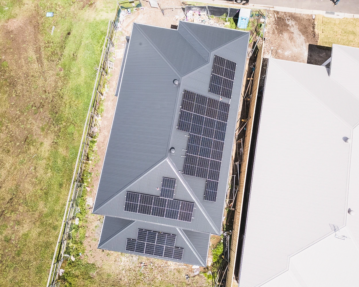 New home solar panel installation