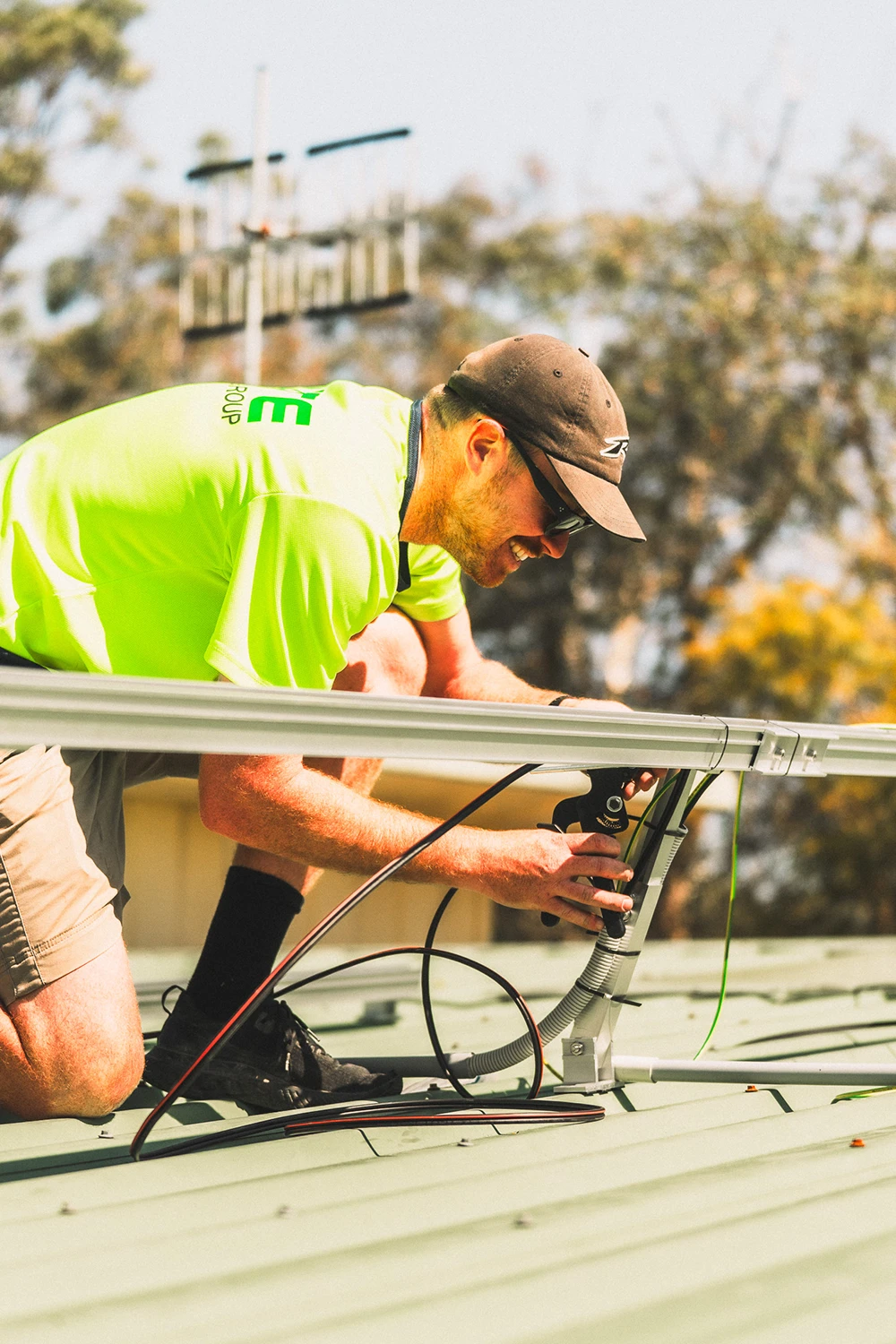 New home solar panel installation