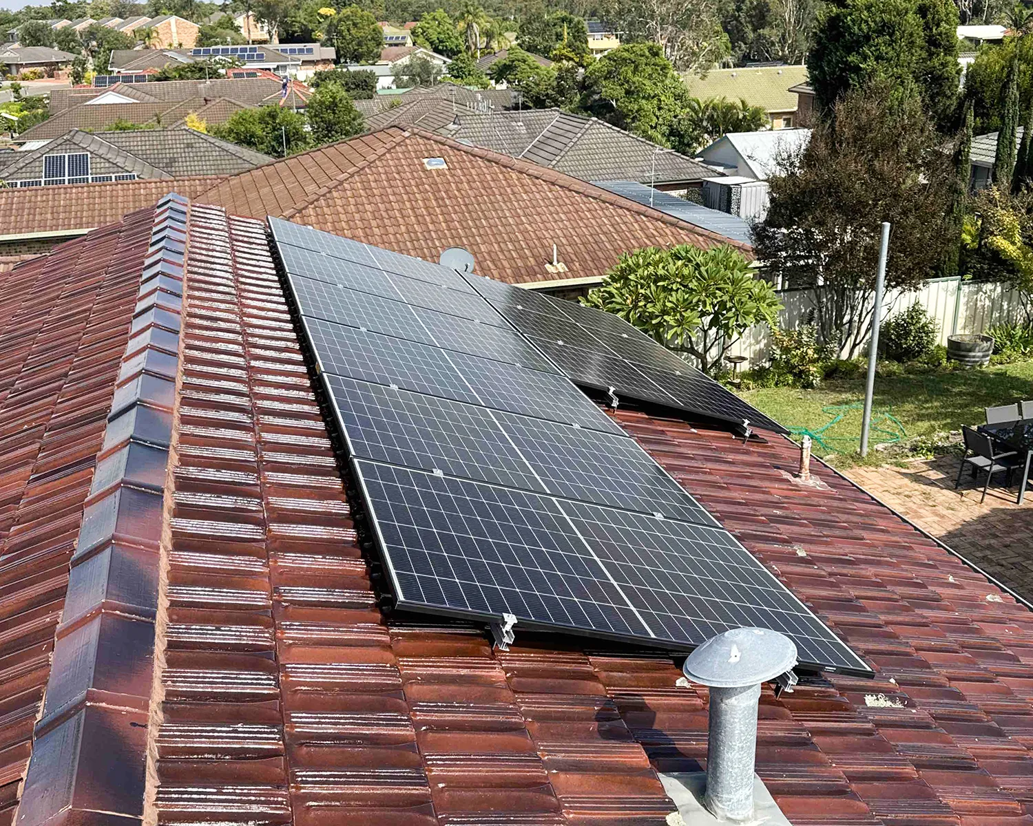 Rooftop solar array installation Salamander Bay