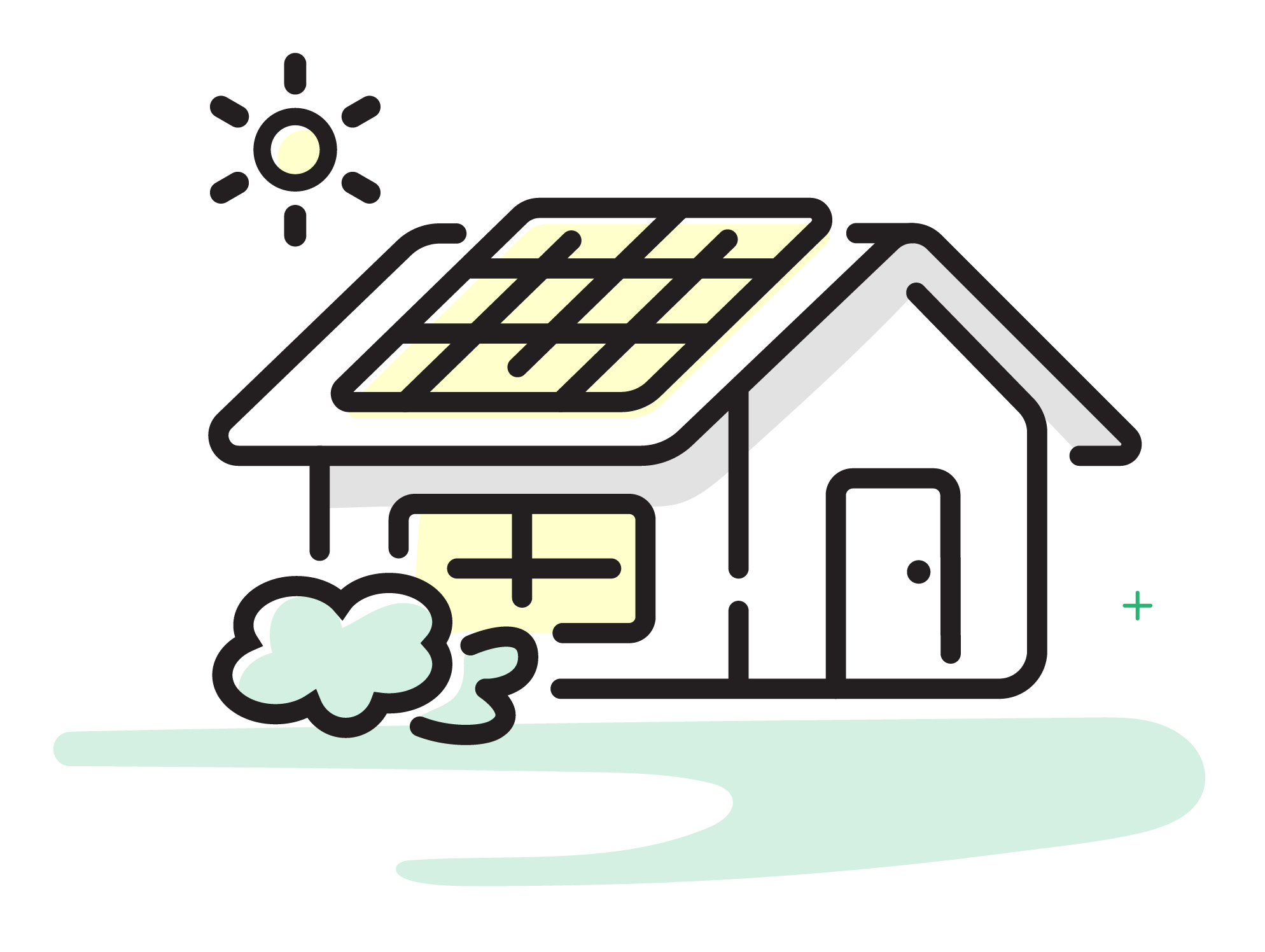 Residential solar icon vector