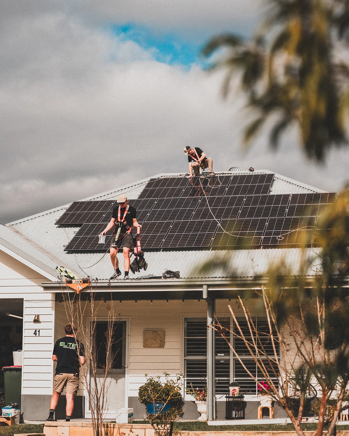 Solar panel array installation