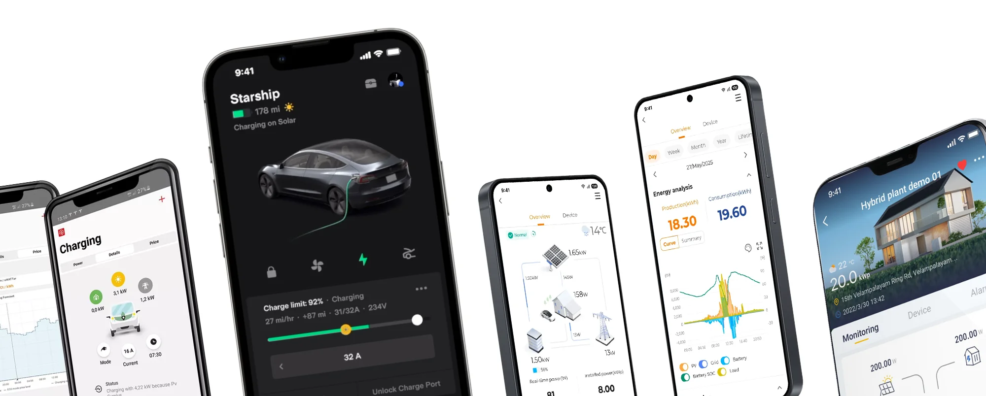 Battery and EV charger app monitoring