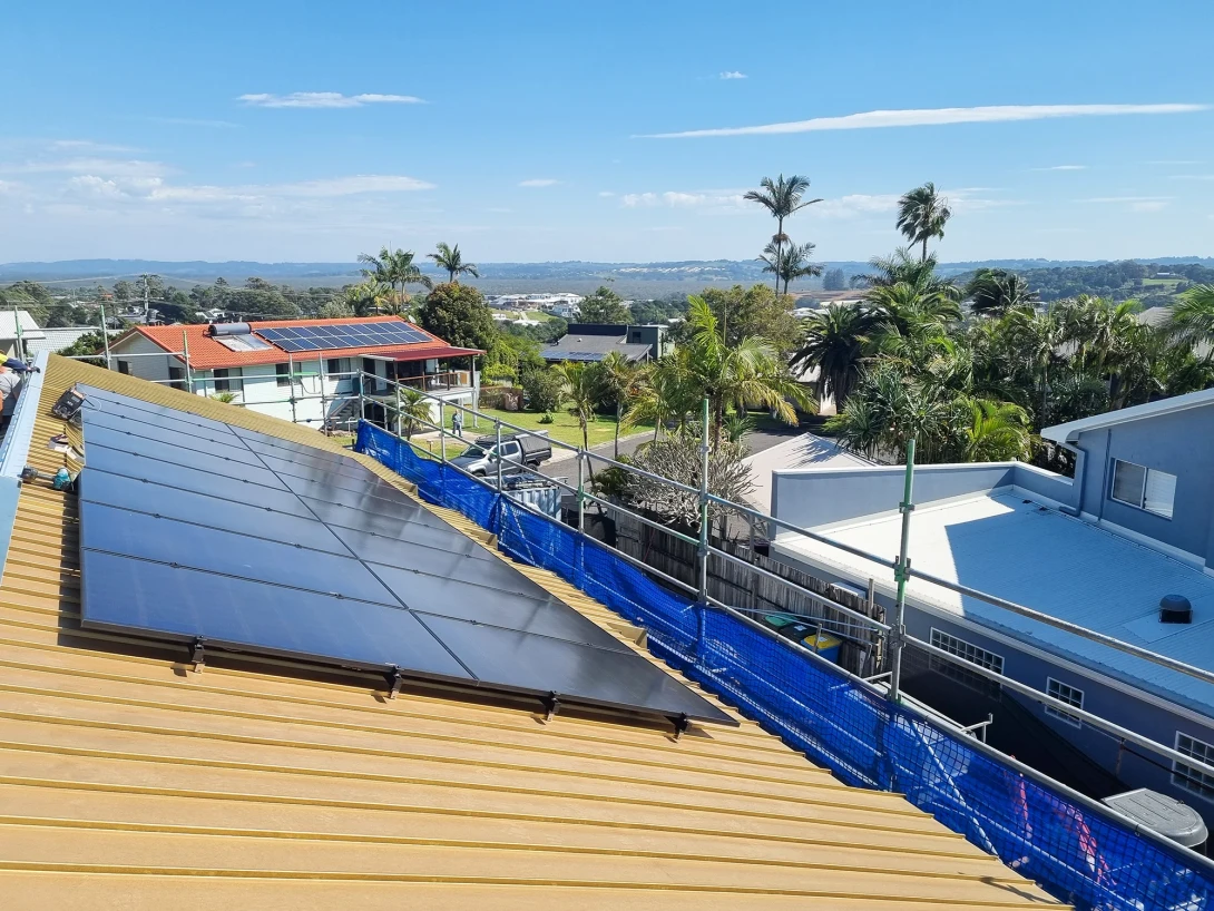 Solar installation on brass roof