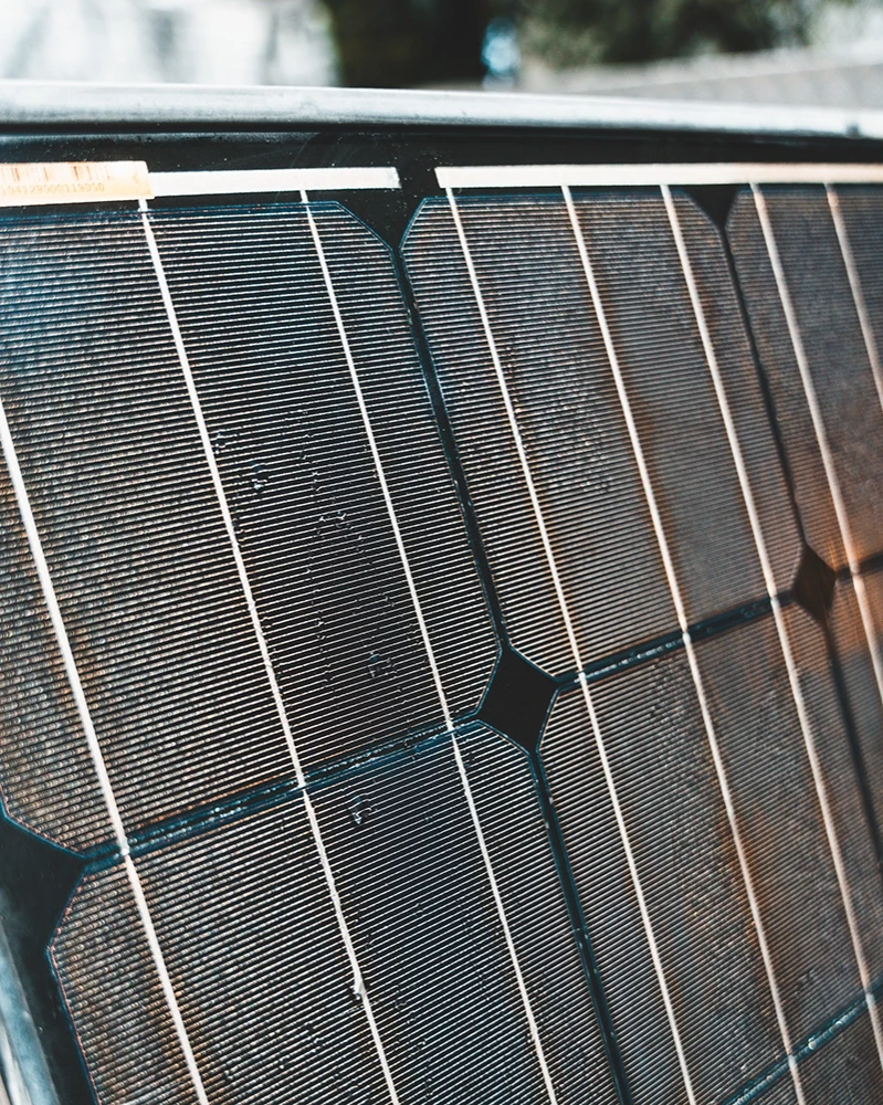 Cleaned solar panel