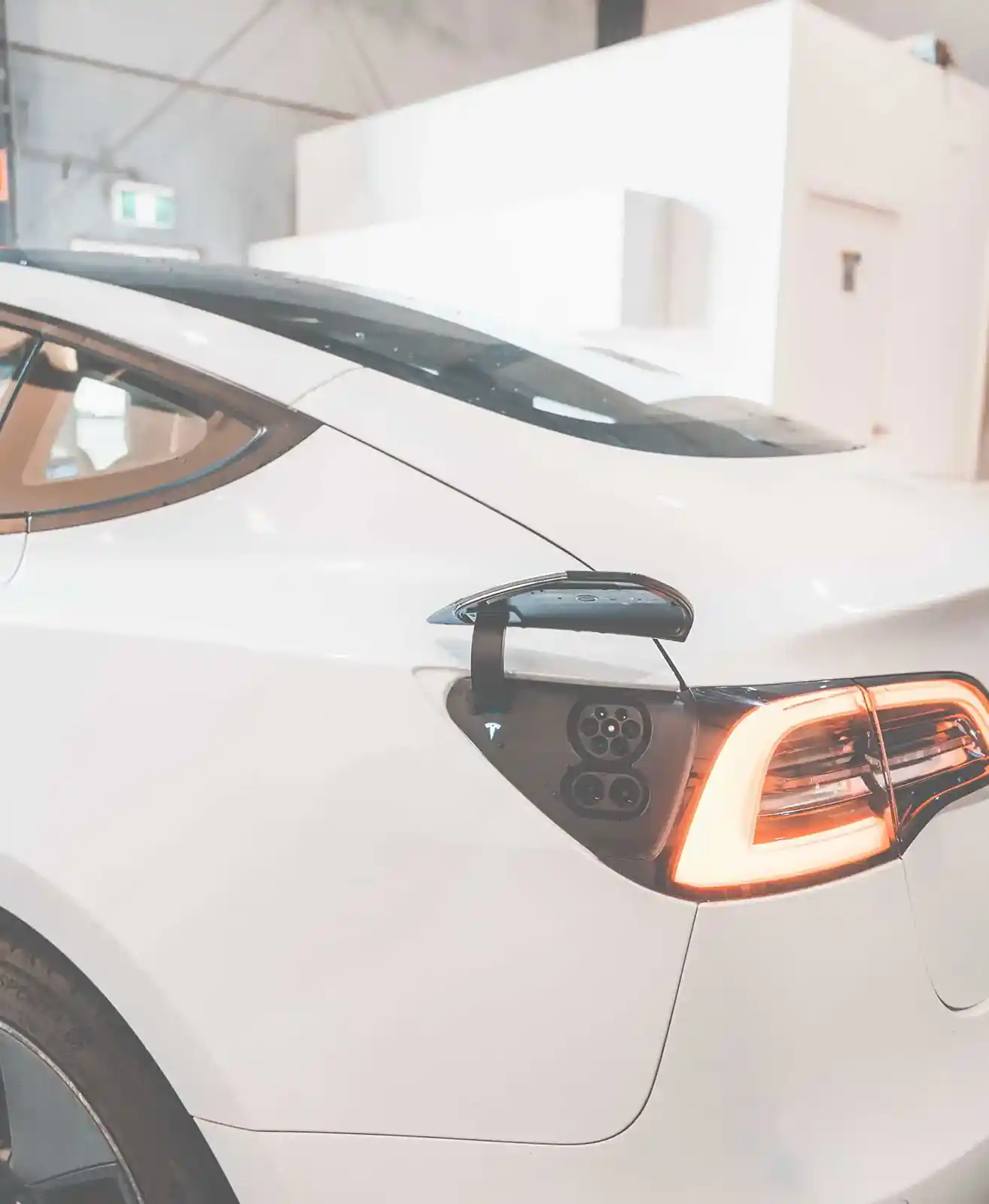 Tesla EV driving