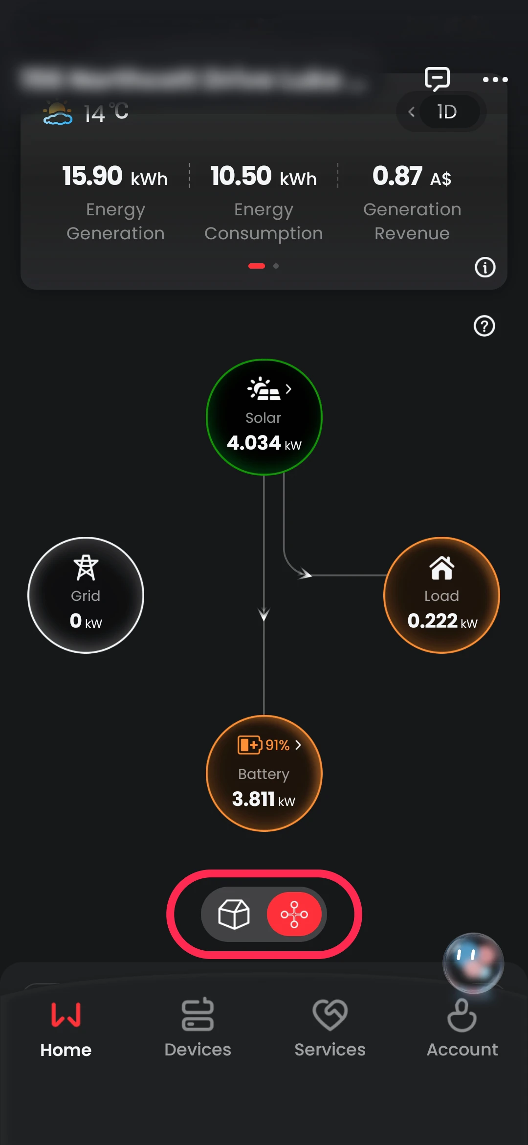 GoodWe SEMS+ App graph