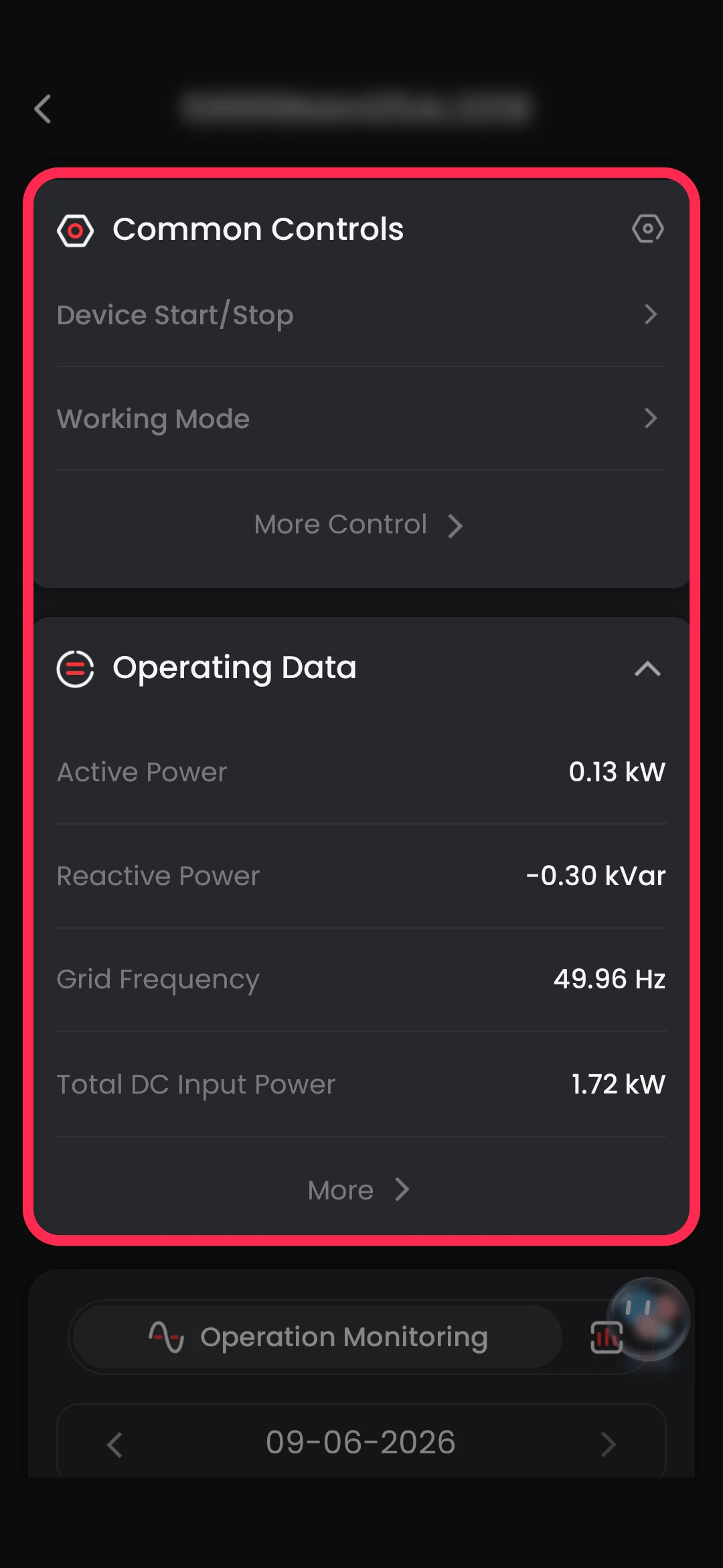 Goodwe battery common controls
