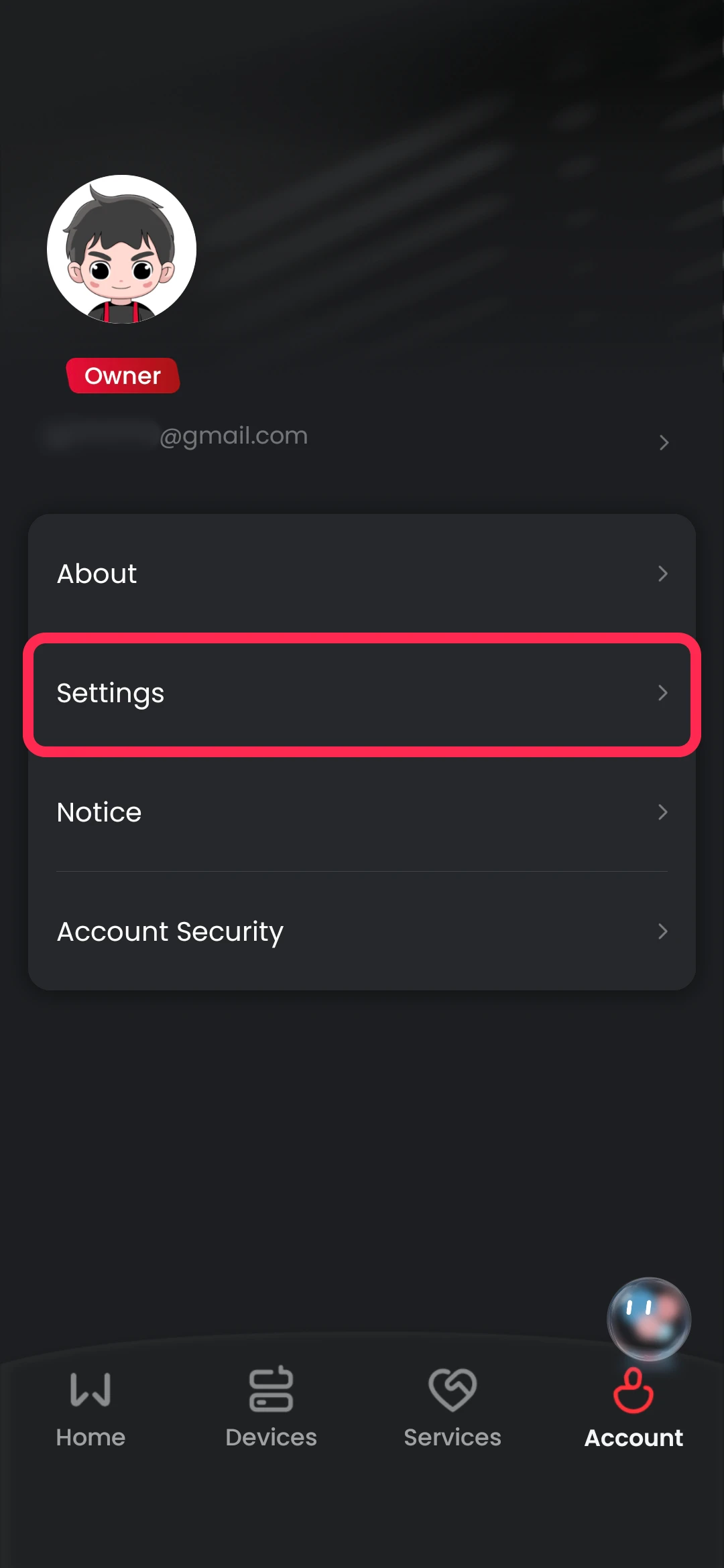 How to adjust account details