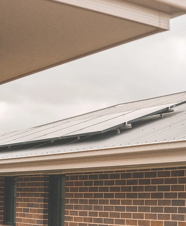 Solar panels on roof