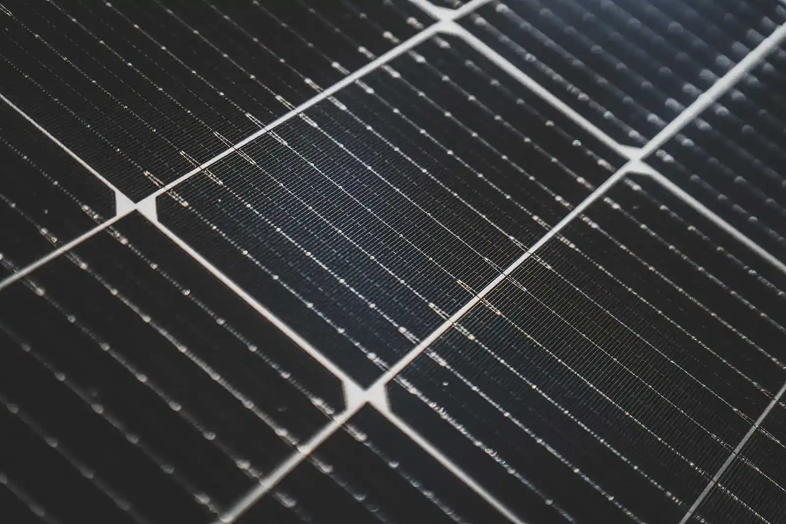 Solar panel cells close up