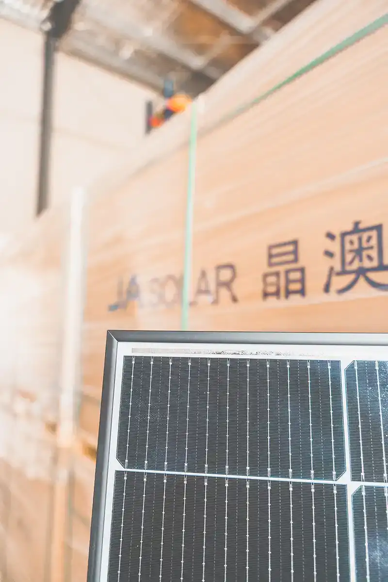 JA Solar panel pallet