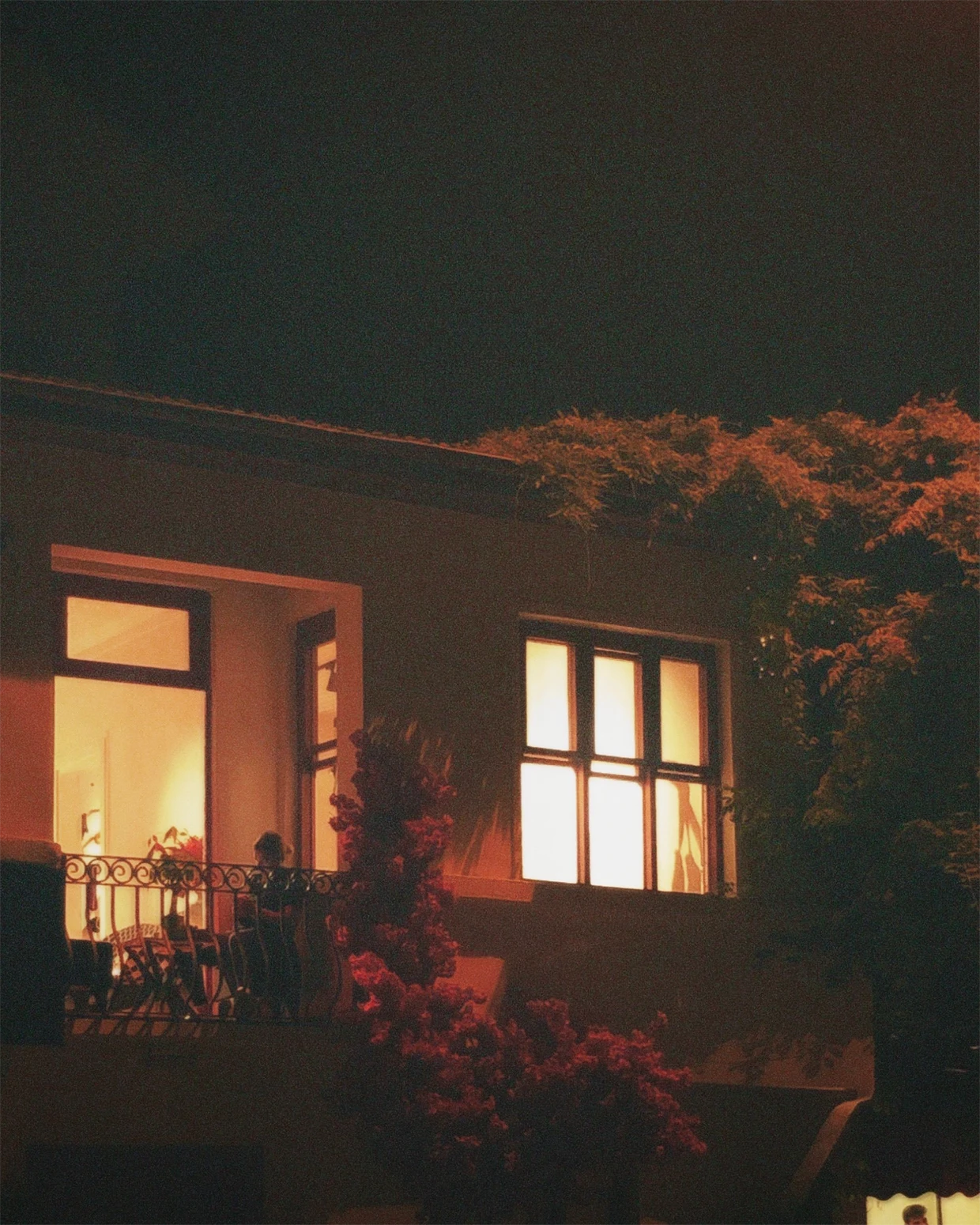 Household lights at night