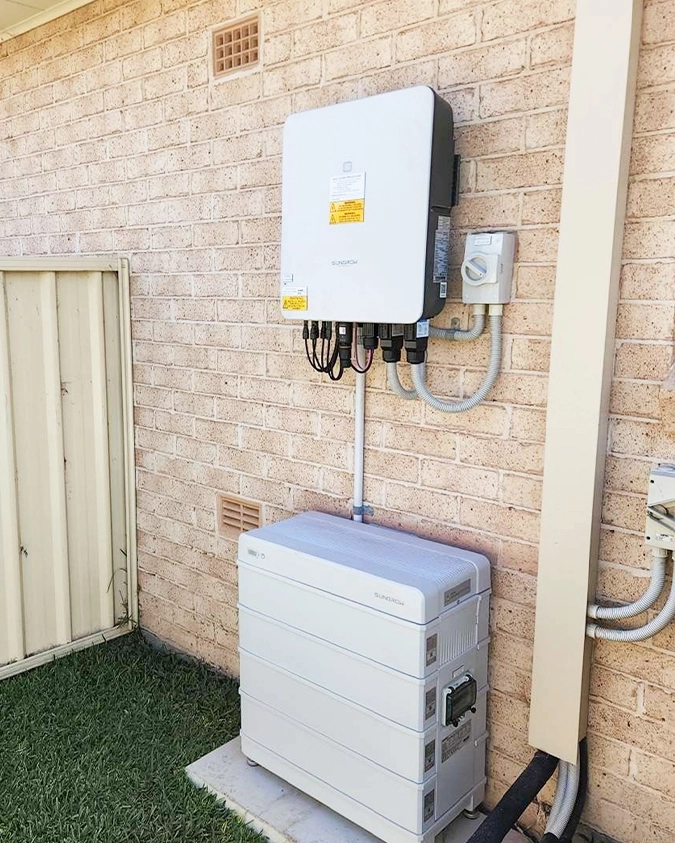 Sungrow battery and inverter home installation