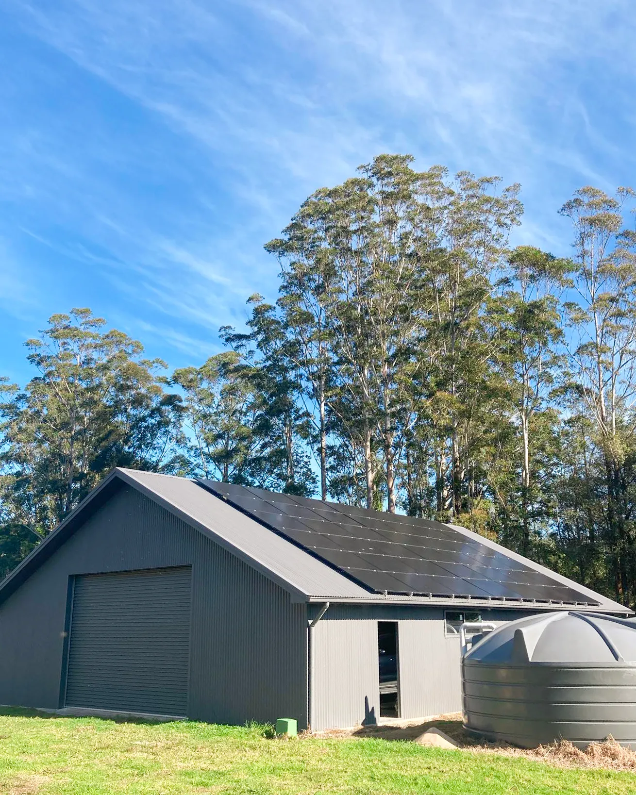 Complete off-grid solar and battery system for remote property
