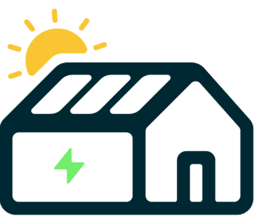Residential solar power icon
