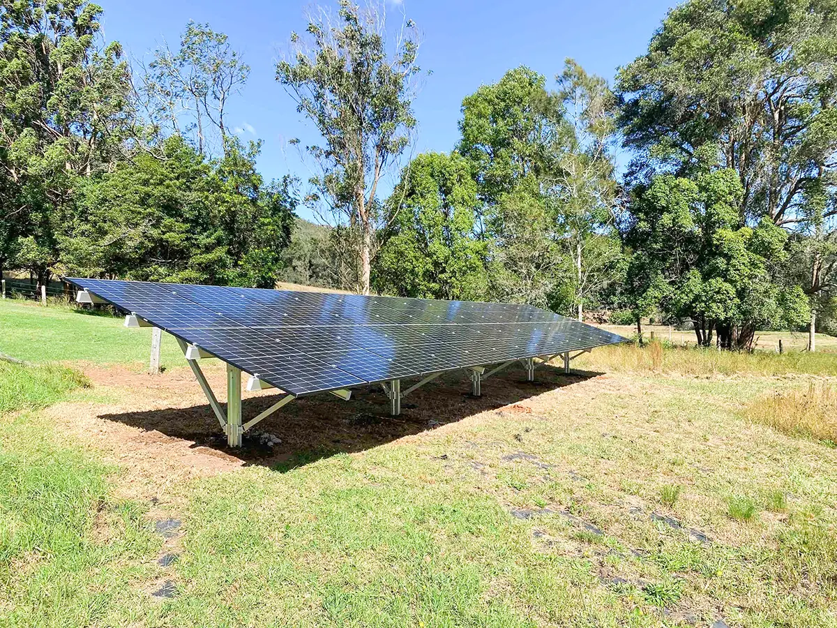 Solar panel array on the ground